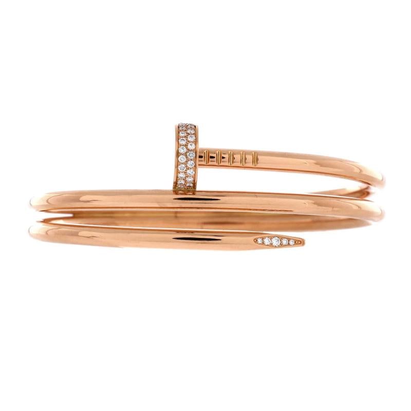 Cartier Juste un Clou Double Wrap Bracelet 18K Rose Gold with Diamonds: Condition: Pre-owned - Good,Brand: Cartier,Main Stone: Diamond,Metal: 18K Rose Gold,Metal Purity: 18K,Style: Wrap,Type: Bracelet,Color: Rose Gold,Material: 18K Rose Gold, Diamond Estimated Retail