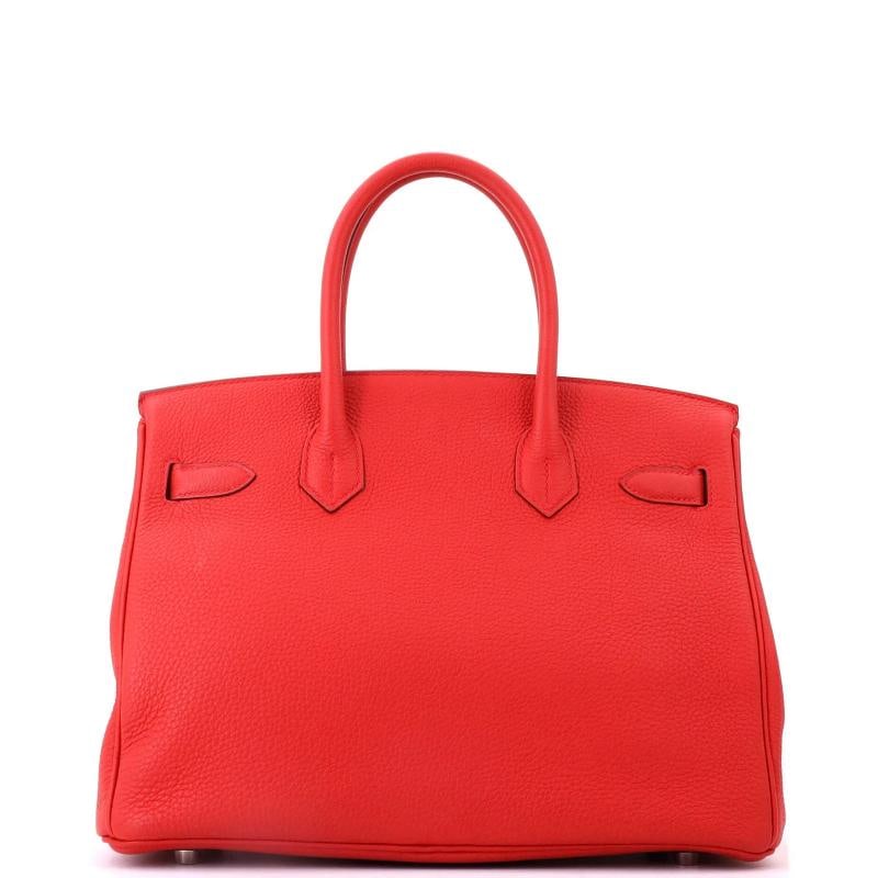 Hermes Birkin Handbag Red Togo with Palladium Hardware 30 - 4