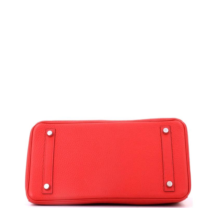 Hermes Birkin Handbag Red Togo with Palladium Hardware 30 - 5