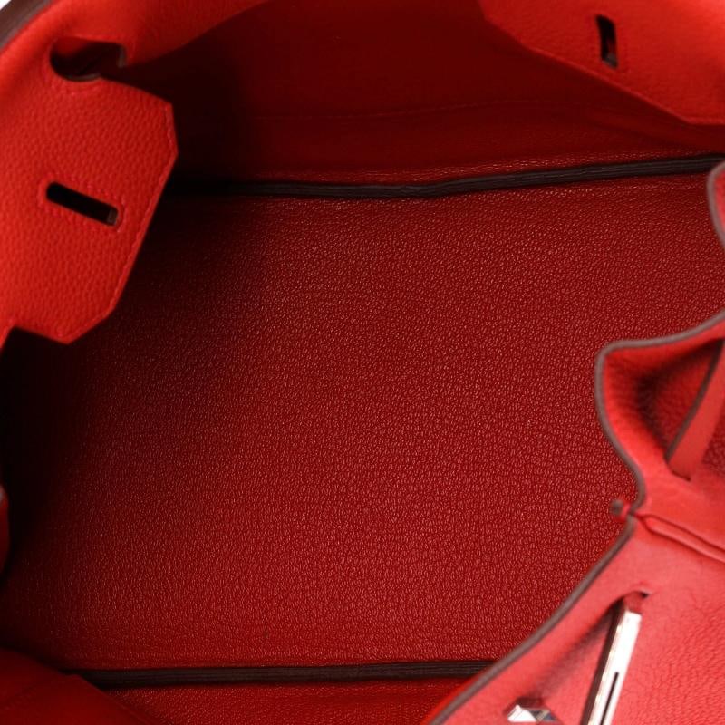 Hermes Birkin Handbag Red Togo with Palladium Hardware 30 - 6
