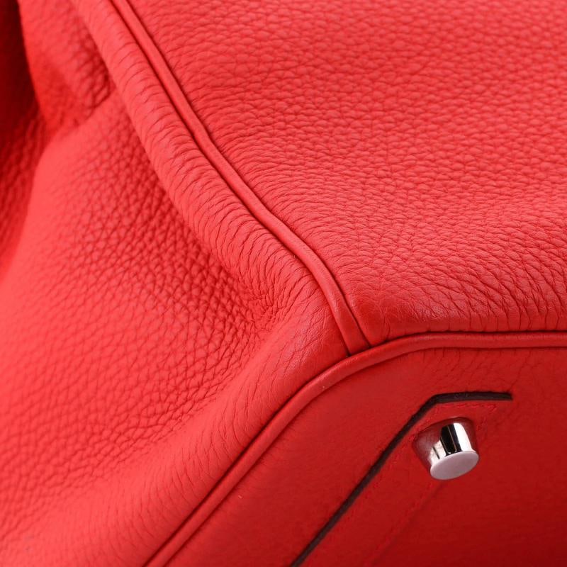Hermes Birkin Handbag Red Togo with Palladium Hardware 30 - 8