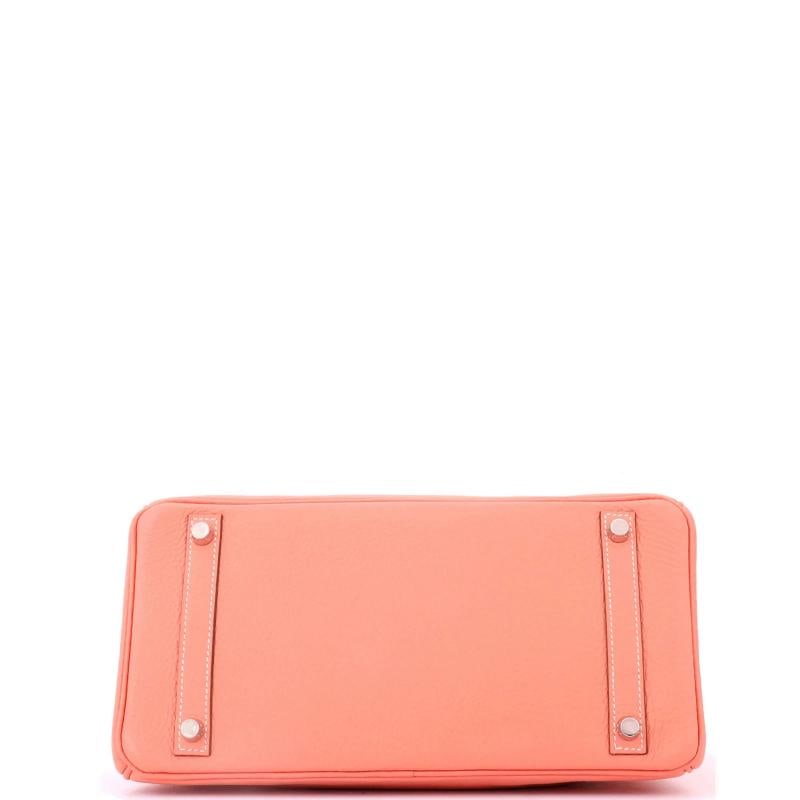Hermes Birkin Handbag Pink Clemence with Palladium Hardware 30 - 4