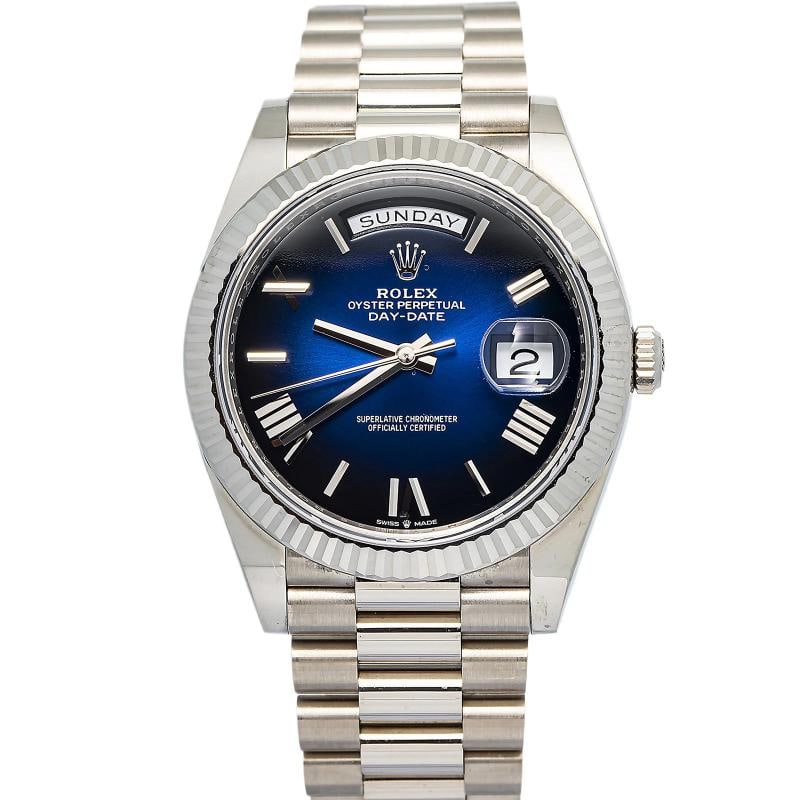 Rolex Day-Date 228239 President 2025 Complete 18k WG Blue Dial Men's Watch 40mm (1 of 6)