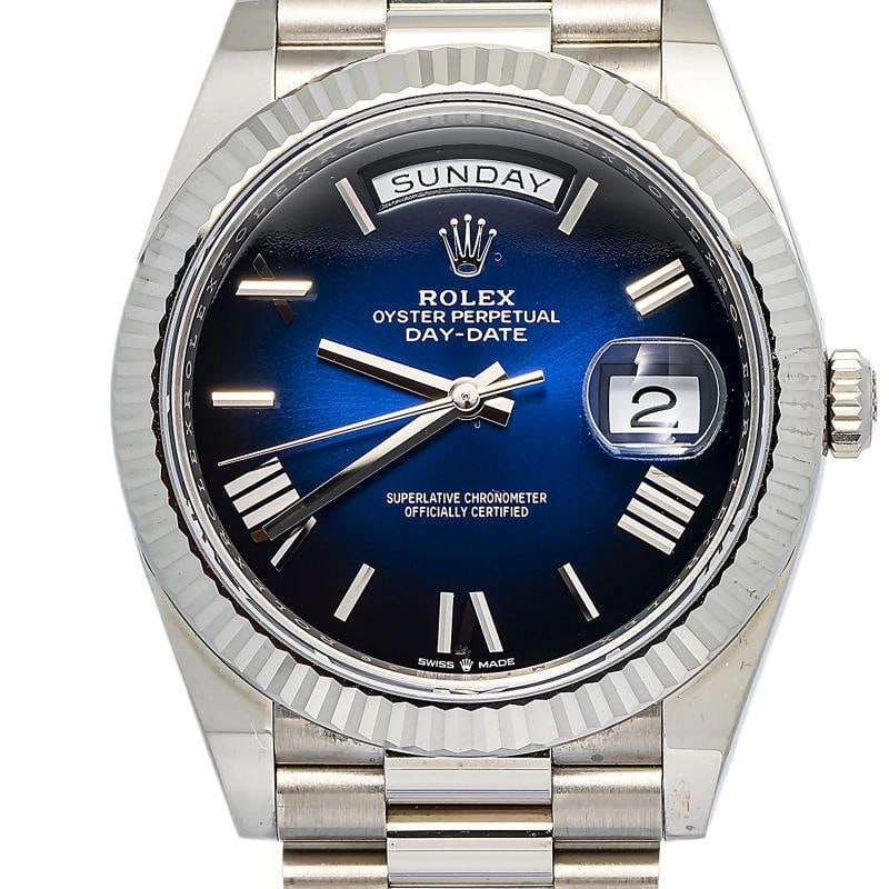 Rolex Day-Date 228239 President 2025 Complete 18k WG Blue Dial Men's Watch 40mm - 2