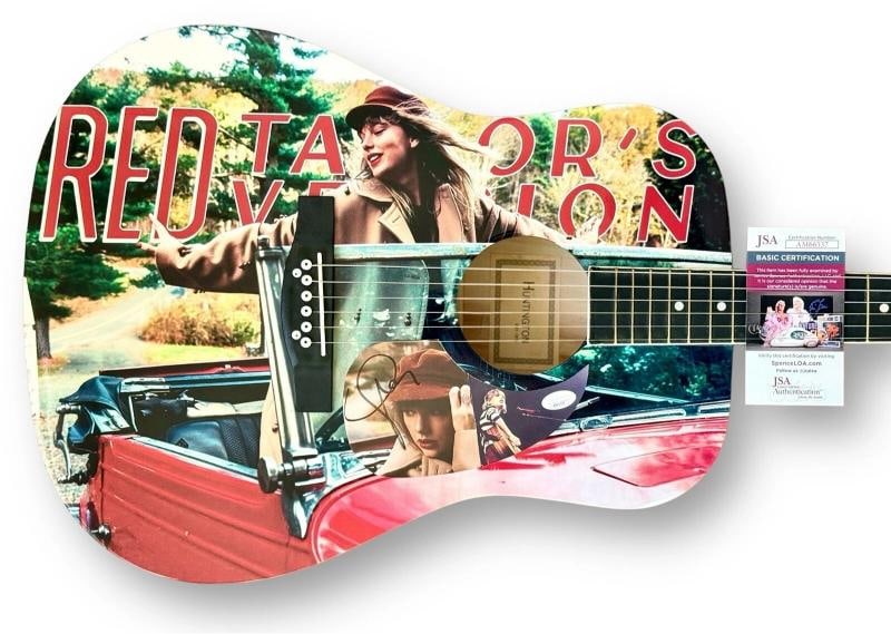 TAYLOR SWIFT Signed Guitar JSA COA Custom 1/1 RED ALL TOO WELL: Industry: Music,Signed: Yes,Autograph Authentication: James Spence (JSA),Object Type: Guitar & Guitar Pick,Original/Reproduction: Original,Country of Origin: United States