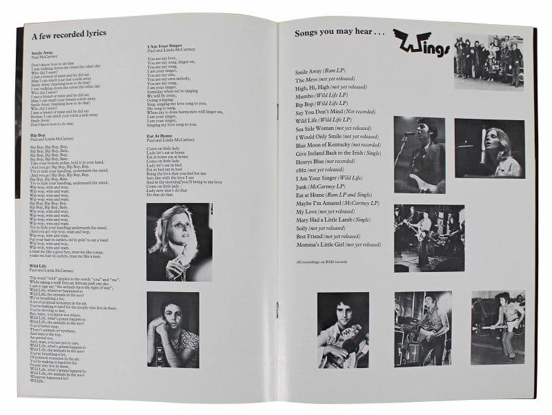 (3) Linda & Paul McCartney, Denny Lane Signed Wings Over Europe Tour Program BAS - 7