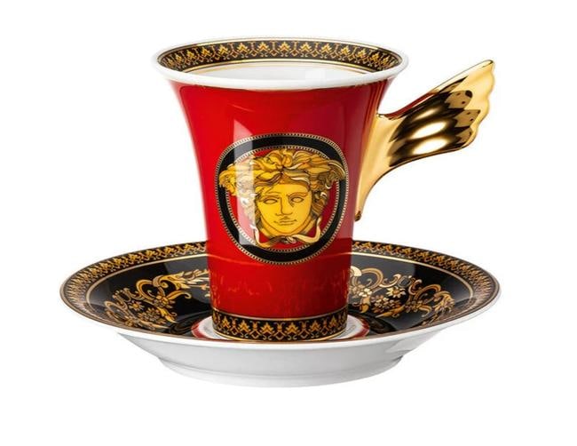 Versace Rosenthal Medusa Red Set 3 Pcs Coffee Cup with Saucer (0.18 l): Condition: New: A brand-new, unused, unopened, undamaged item in its original packaging (where packaging is applicable). Packaging should be the same as what is found in a retail store, unless the
