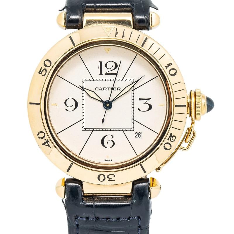 Cartier Pasha 820907 18k Yellow Gold Automatic White Dial Men's Watch 38mm: Condition: Pre-owned - Good: This item has been gently used but is in good condition. It might have a few signs of wear, like light scratches or tarnishing.Brand: CARTIER,Type: