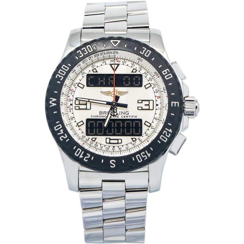 Breitling Airwolf Raven A78364 2016 Card SS Cream Dial Quartz Men's 44mm: Condition: Pre-owned - Good: This item has been gently used but is in good condition. It might have a few signs of wear, like light scratches or tarnishing. ,Brand: Breitling,Movement: