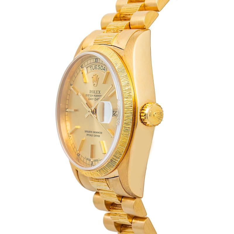 Rolex Day-Date Bark 18078 MINT President 18k YG Champagne Dial Auto Watch 36mm - 3