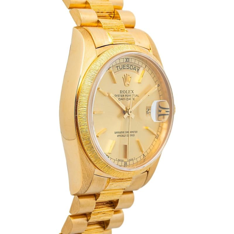 Rolex Day-Date Bark 18078 MINT President 18k YG Champagne Dial Auto Watch 36mm - 4