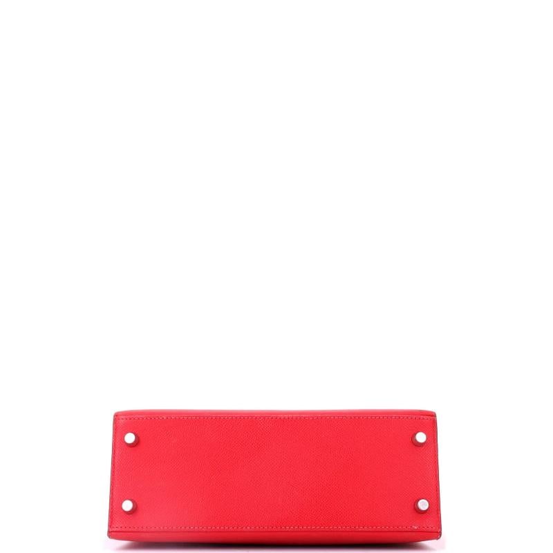 Hermes Kelly Handbag Pink Epsom with Palladium Hardware 25 - 5