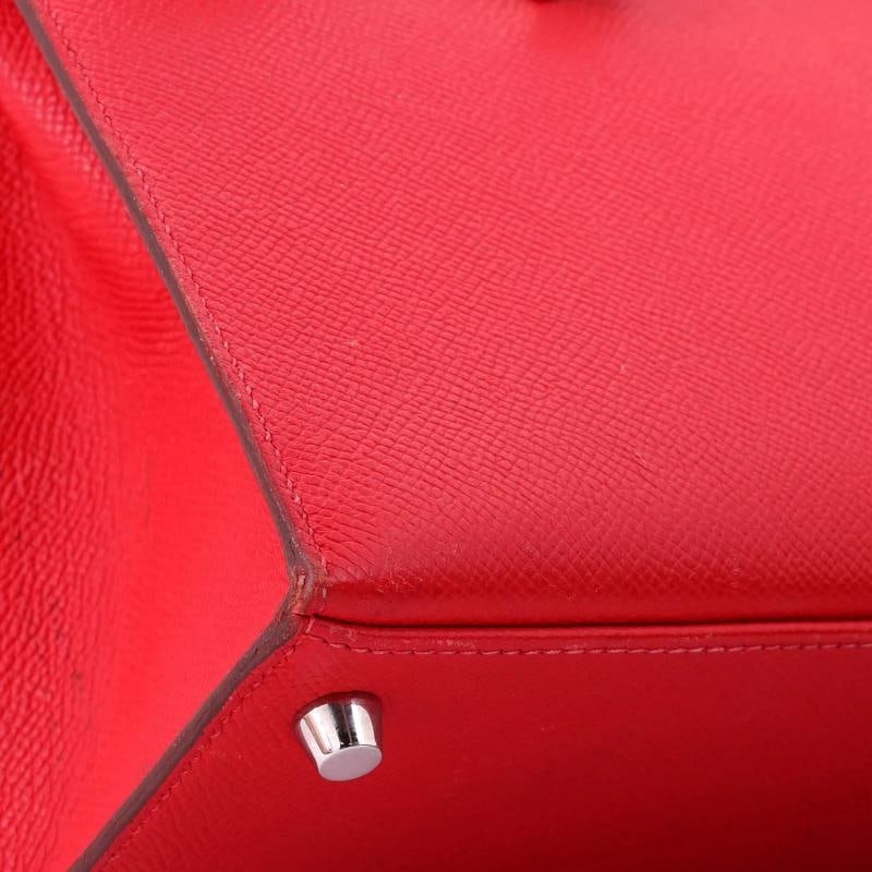 Hermes Kelly Handbag Pink Epsom with Palladium Hardware 25 - 8