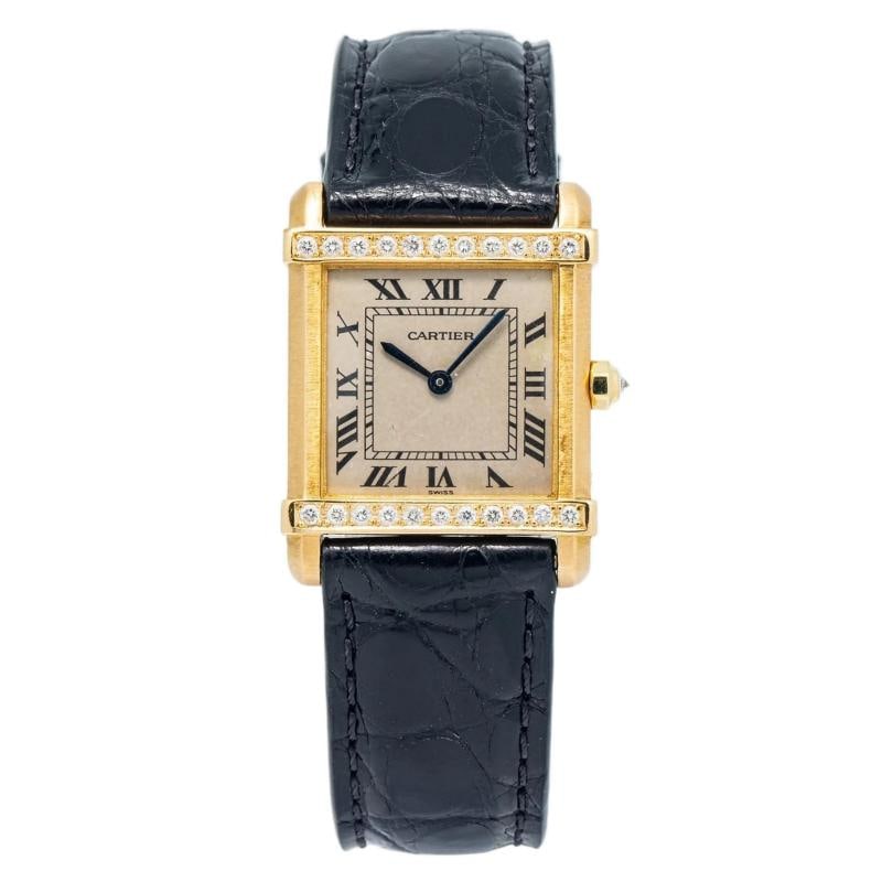 Cartier Tank Chinoise 8105 18K Yellow Gold Diamond Off-White Dial Quartz 23mm: Condition: Pre-owned - Good,Brand: Cartier,Type: Wristwatches,REFERENCE: 8105,Model: Tank Chinoise,Movement: Swiss Quartz,WARRANTY: 1 Year,CONDITION DESCRIPTION: Pre-Owned,WEIGHT: 25g,GENDER: