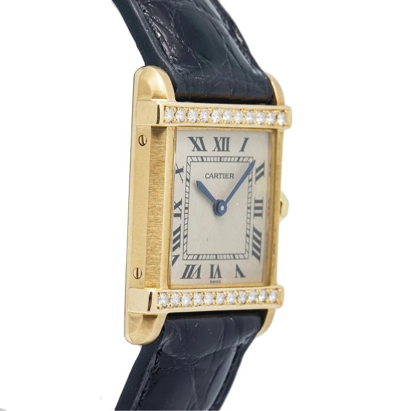 Cartier Tank Chinoise 8105 18K Yellow Gold Diamond Off-White Dial Quartz 23mm - 4