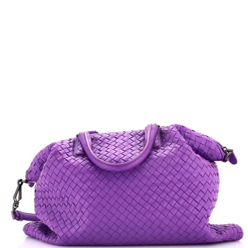 Bottega Veneta Convertible Satchel Intrecciato Nappa Medium: Condition: Pre-owned - Excellent,Brand: Bottega Veneta,Exterior Material: Leather,Style: Satchels,Exterior Color: Purple,Department: Women,Size: Medium,Accessories: With Strap