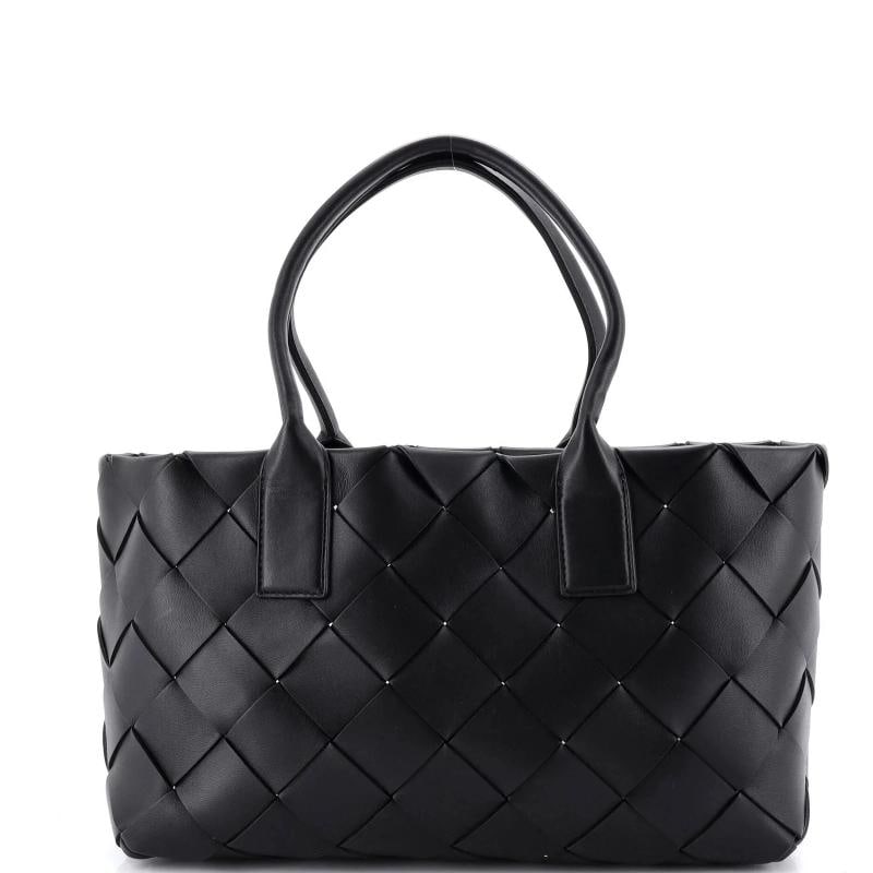 Bottega Veneta Cabat Tote Maxi Intrecciato Nappa Medium: Condition: Pre-owned - Excellent,Brand: Bottega Veneta,Exterior Material: Leather,Style: Totes,Exterior Color: Black,Department: Women,Size: Medium,Accessories: Dust Bag, Pochette