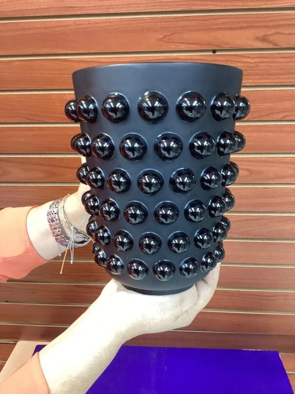 Lalique Mossi Style Vase Crystal Black Heavy Art GlassH8.5Ã¢â‚¬Â - 11