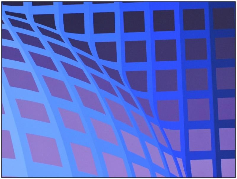 Victor Vasarely Original Color Screenprint with Embossing Vega Kela Framed Art - 4