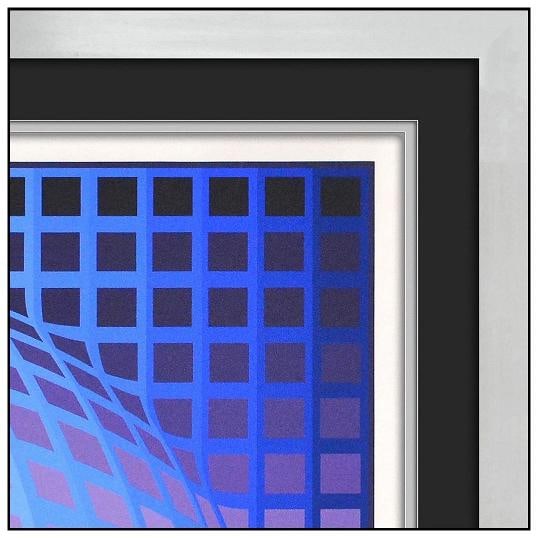 Victor Vasarely Original Color Screenprint with Embossing Vega Kela Framed Art - 7