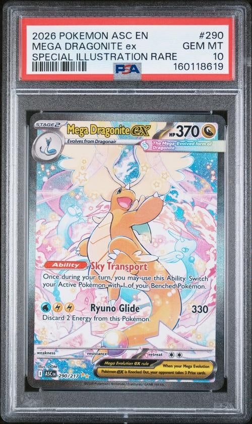 2026 POKEMON ASC EN-ASCENDED HEROES #290 MEGA DRAGONITE EX PSA 10: Condition: Graded - PSA 10: Professionally graded ,Graded: Yes,Set: 2026 POKEMON ASC EN-ASCENDED HEROES,Game: PokÃƒÂ©mon TCG,Character: MEGA DRAGONITE EX,Card Name: MEGA DRAGONITE 