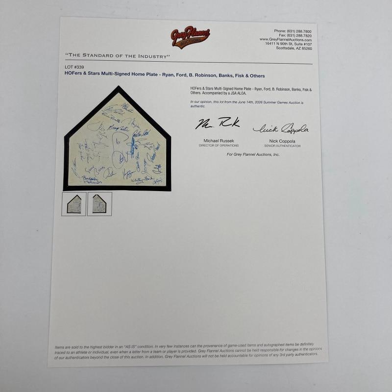 Nolan Ryan Roger Clemens Johnny Bench Mike Schmidt HOF Signed Home Plate JSA - 10