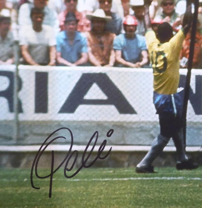 Pele & Gordon Banks Signed 20x30 Canvas Photo "The Greatest Save" 1970 WC BAS - 9