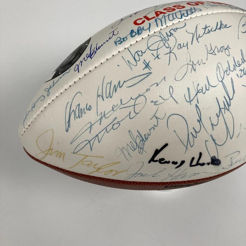 1989 HOF Induction Signed Football 45 Sigs Johnny Unitas Bart Starr Landry JSA - 13