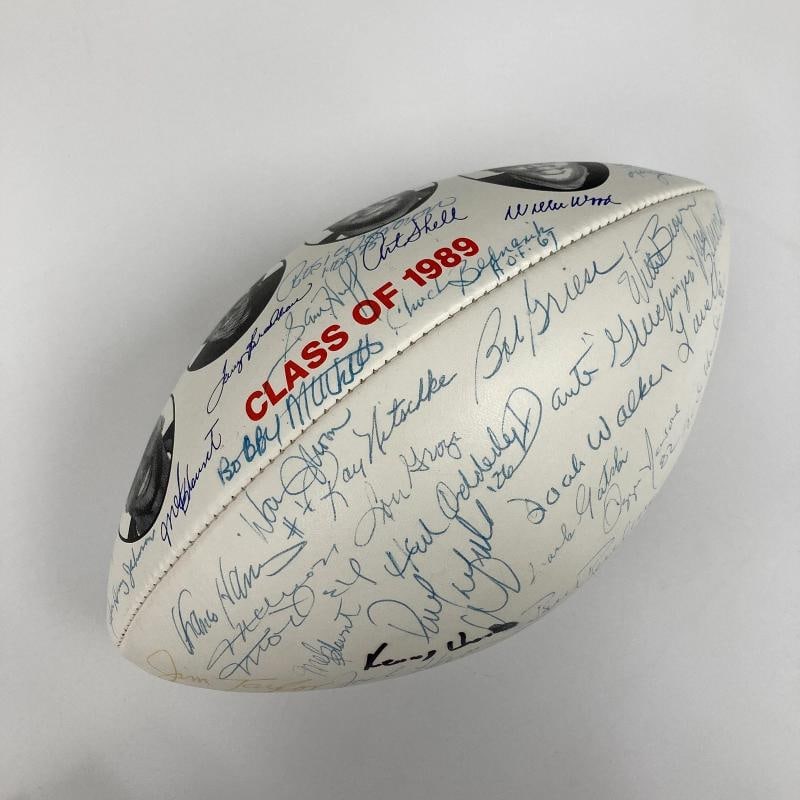 1989 HOF Induction Signed Football 45 Sigs Johnny Unitas Bart Starr Landry JSA - 16