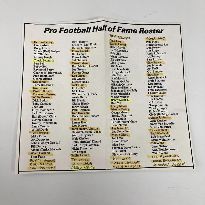 1989 HOF Induction Signed Football 45 Sigs Johnny Unitas Bart Starr Landry JSA - 17
