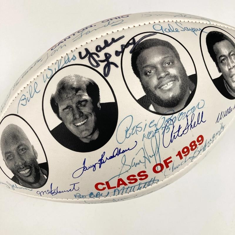 1989 HOF Induction Signed Football 45 Sigs Johnny Unitas Bart Starr Landry JSA - 6