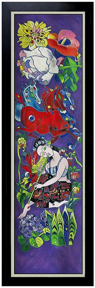 JIANG TieFENG Original Signed 4 SERIGRAPH on CANVAS ART Painting FRAMED Tie Feng - 4