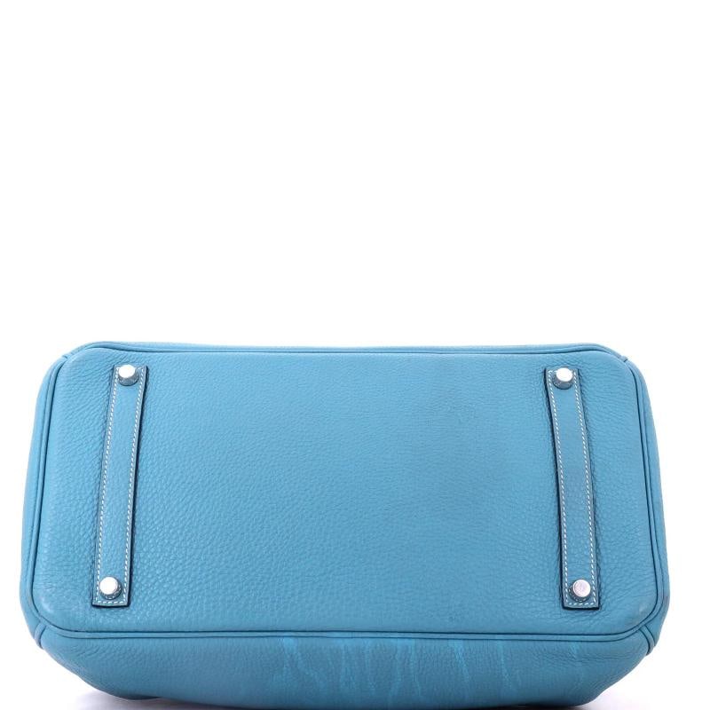Hermes Birkin Handbag Blue Togo with Palladium Hardware 35 - 4