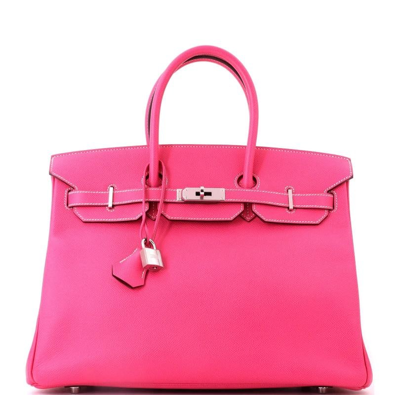 Hermes Candy Birkin Bag Epsom 35: Accessories: Lock, Keys, Clochette Measurements: Handle Drop 4", Height 10", Width 13.5", Depth 7", Strap Drop None". Condition: Pre-owned - Excellent,Brand: Hermes,Exterior Material: Leather,Style: