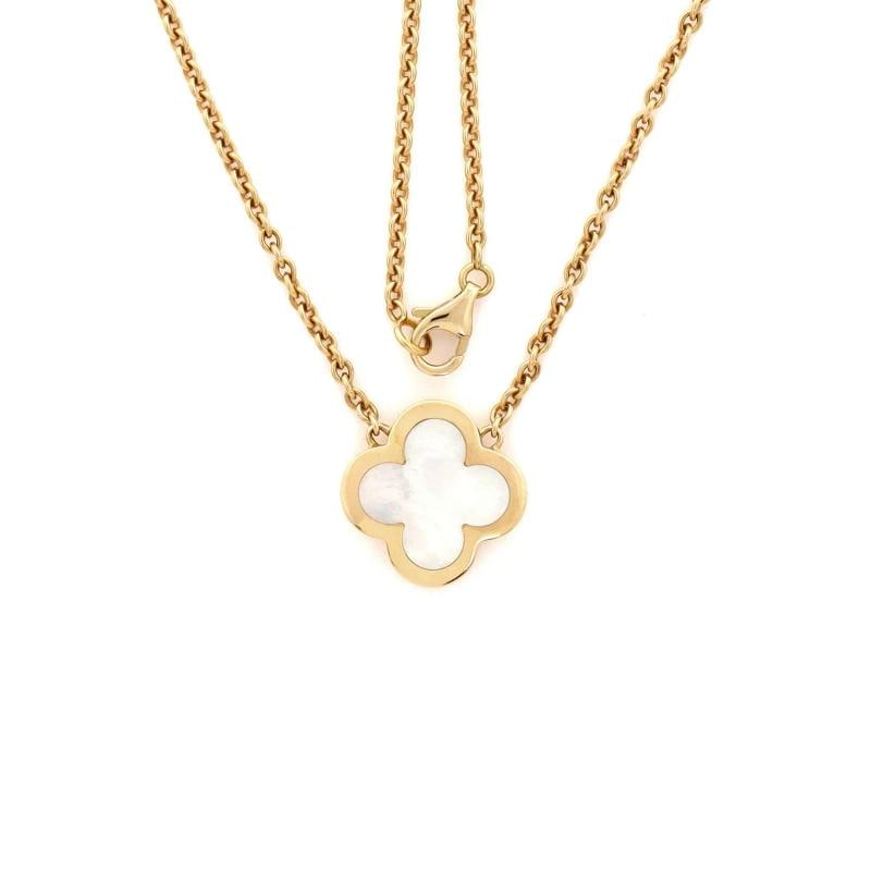 Van Cleef & Arpels Pure Alhambra Pendant Necklace 18K Yellow Gold and Mother of - 3