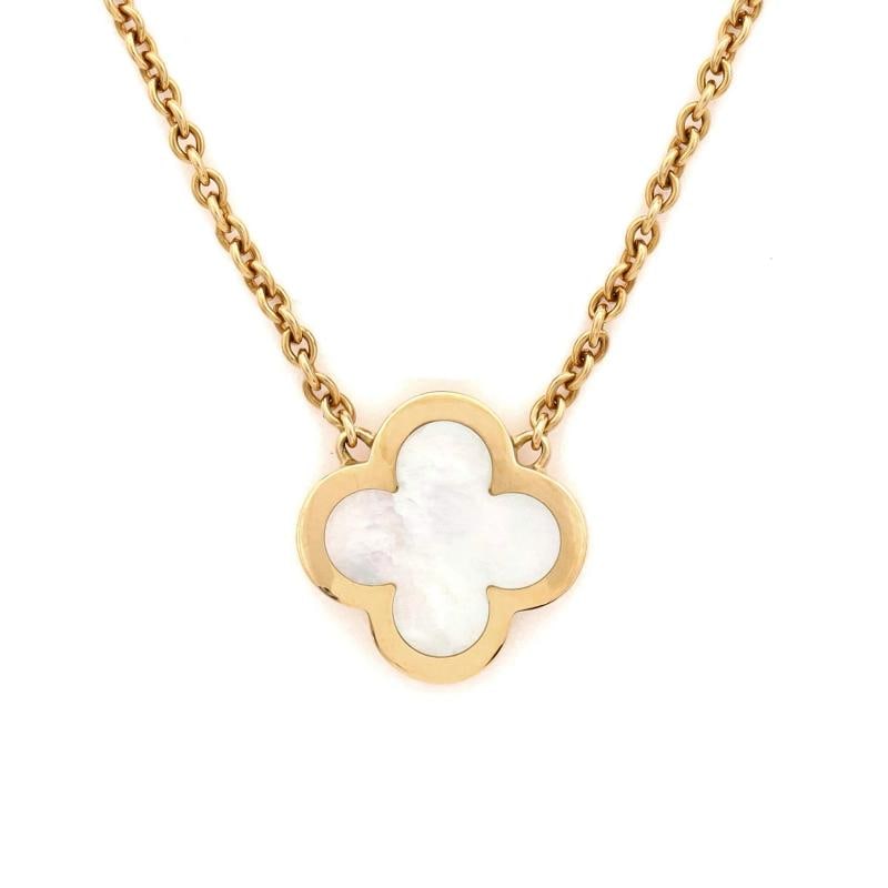 Van Cleef & Arpels Pure Alhambra Pendant Necklace 18K Yellow Gold and Mother of - 4