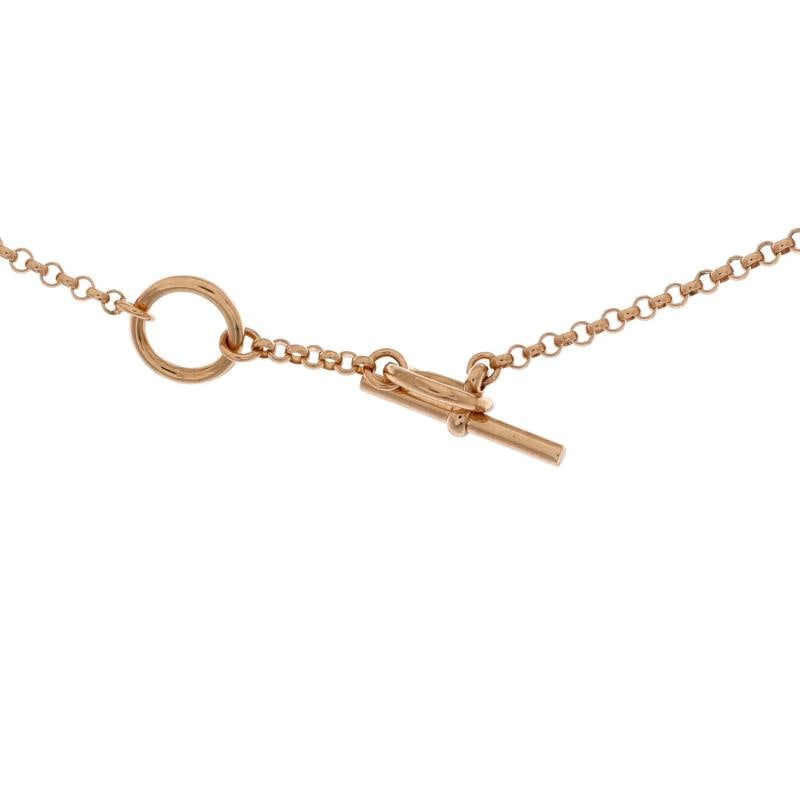 Hermes Gambade H Pendant Necklace 18K Rose Gold with Diamond - 3