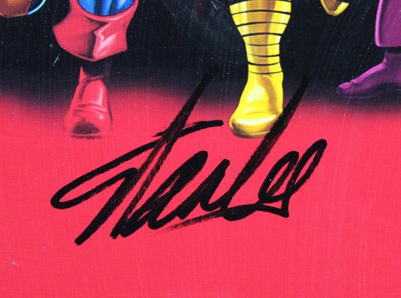 Stan Lee Marvel Authentic Signed & Framed 20x24 Marvel Cast Canvas PSA - 3