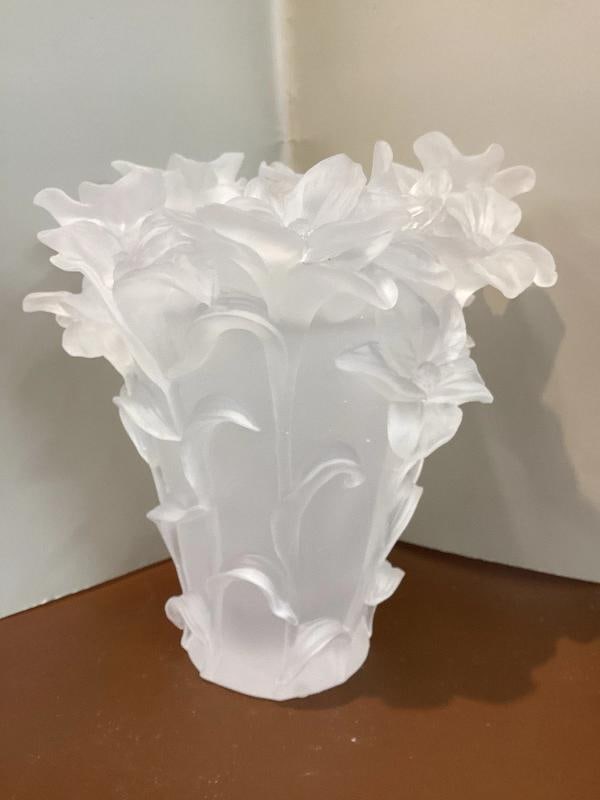 Nancy Daum Style Iris Vase Heavy Clear Crystal Xl Vase H8Ã¢â‚¬Â? Uniq - 6