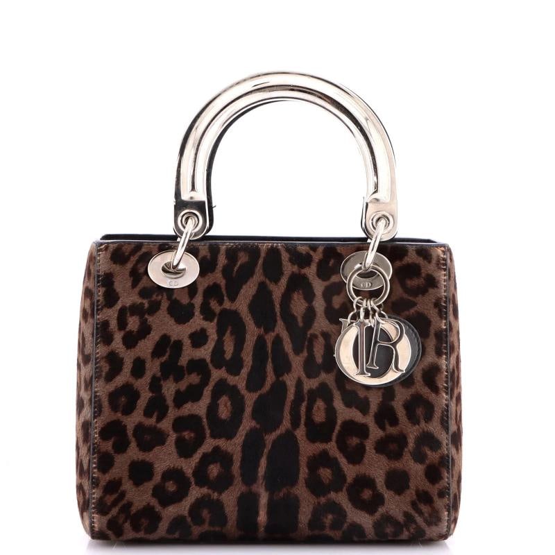 Christian Dior Lady Dior Bag Pony Hair with Leather Medium: Condition: Pre-owned - Good,Brand: Christian Dior,Exterior Material: Leather, Pony Hair,Style: Top Handle,Exterior Color: Brown,Department: Women,Size: Medium