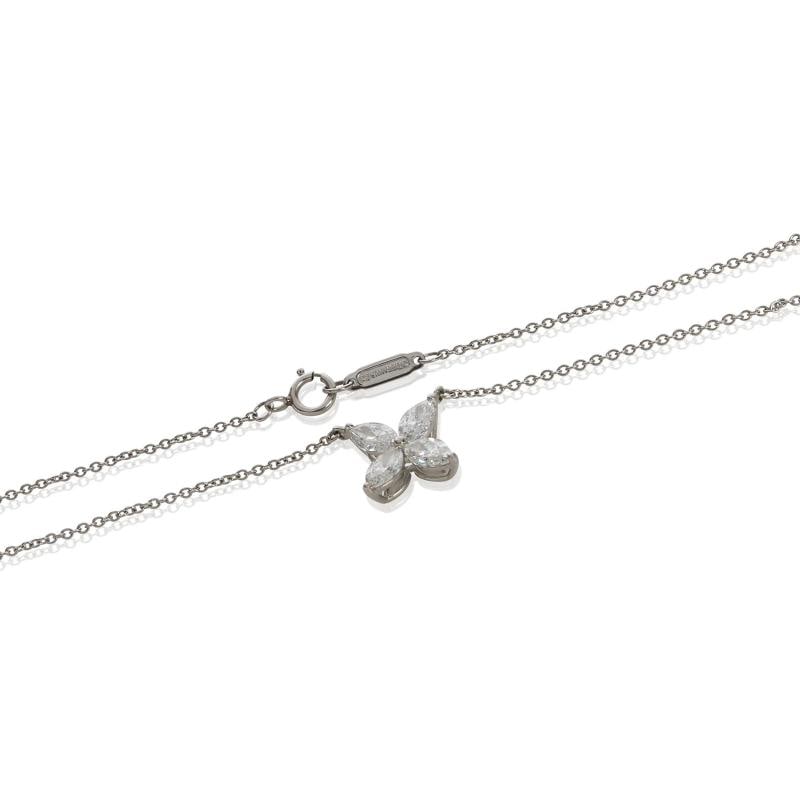 Tiffany & Co. Platinum Diamond Large Model Victoria Pendant - 2