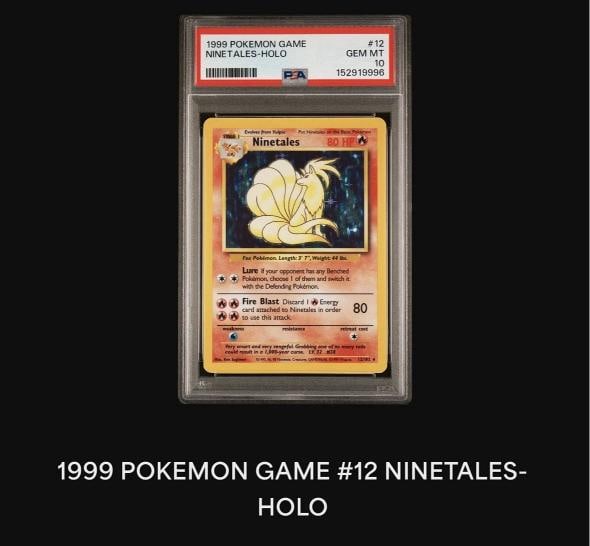 NINETALES HOLO 12/102 - 1999 BASE SET POKEMON CARD - POP 480* PSA 10 GEM MINT Ã°Å - 6