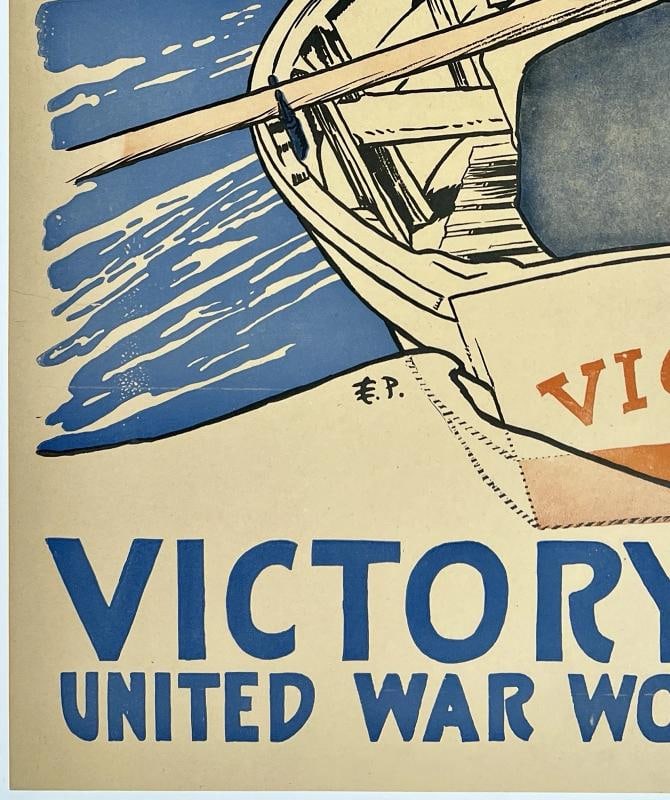 Original Vintage Poster EVERY GIRL PULLING FOR VICTORY Penfield WWI World War OL - 4