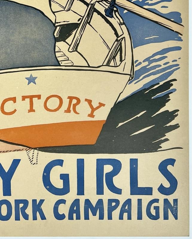 Original Vintage Poster EVERY GIRL PULLING FOR VICTORY Penfield WWI World War OL - 5