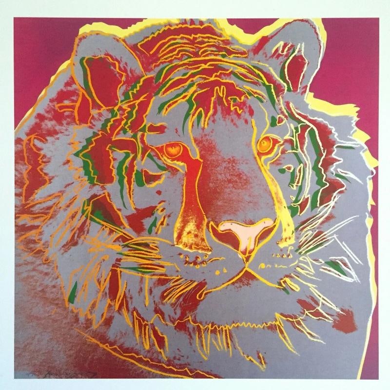 ANDY WARHOL ESTATE RARE 1992 ENDANGERED SPECIES LITHO PRINT SIBERIAN TIGER 1983 - 7