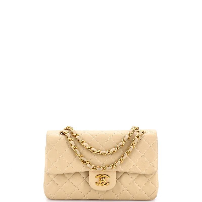 Chanel Vintage Classic Double Flap Bag Quilted Lambskin Small (1 of 7)