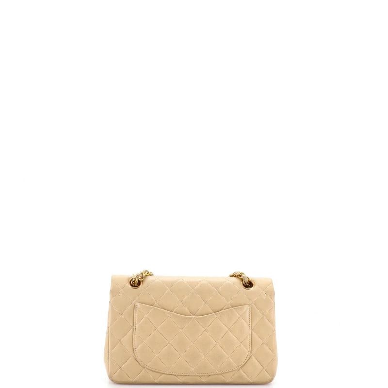 Chanel Vintage Classic Double Flap Bag Quilted Lambskin Small - 3