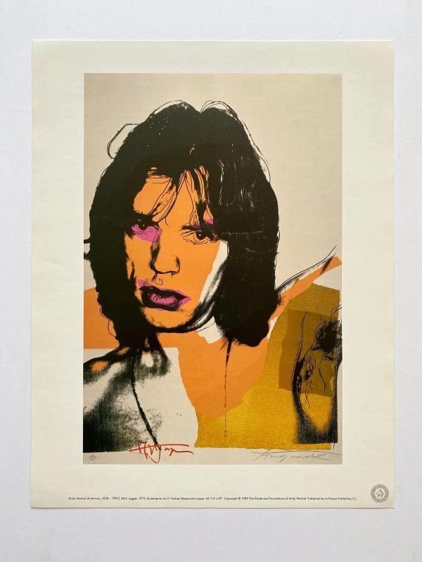ANDY WARHOL ESTATE RARE 1989 COLLECTOR'S LITHOGRAPH PRINT " MICK JAGGER " 1975 - 6
