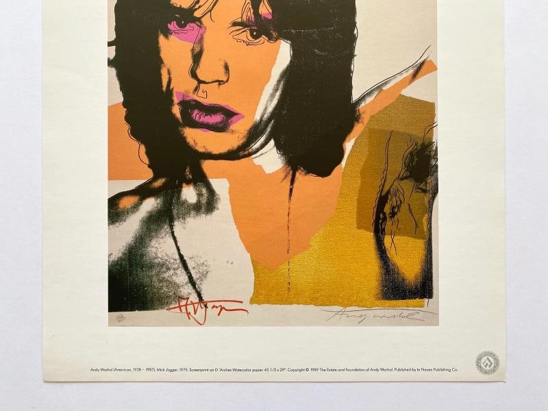 ANDY WARHOL ESTATE RARE 1989 COLLECTOR'S LITHOGRAPH PRINT " MICK JAGGER " 1975 - 8