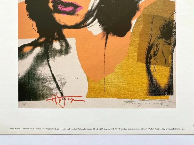 ANDY WARHOL ESTATE RARE 1989 COLLECTOR'S LITHOGRAPH PRINT " MICK JAGGER " 1975 - 9